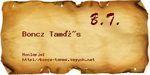 Boncz Tamás névjegykártya